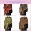 Sciarpa Bohemienne Vintage in Misto Cotone con Frange, Calda e Protezione Solare per Donna