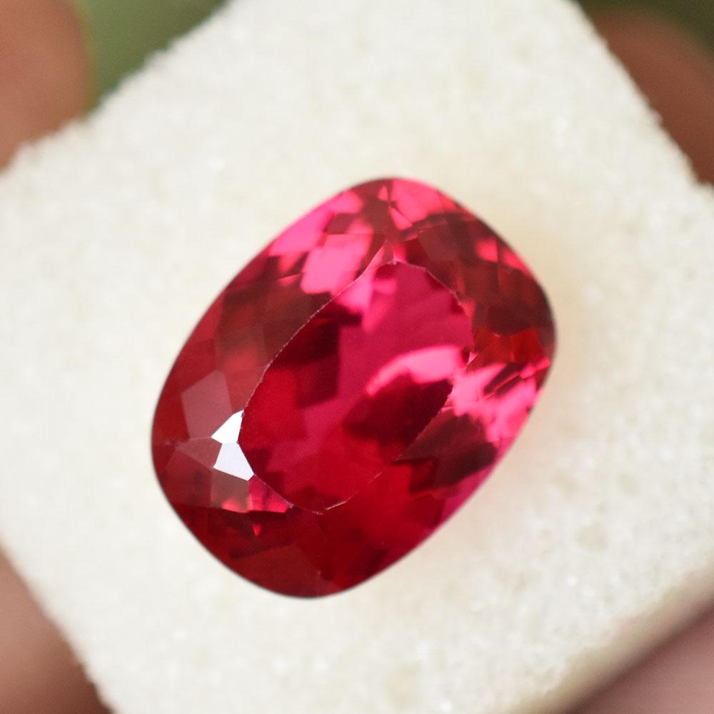 GORGEOUS 9Ct CERTIFIED Cushion Shape NATURAL Red Ruby Loose Gemstone For Her/Him