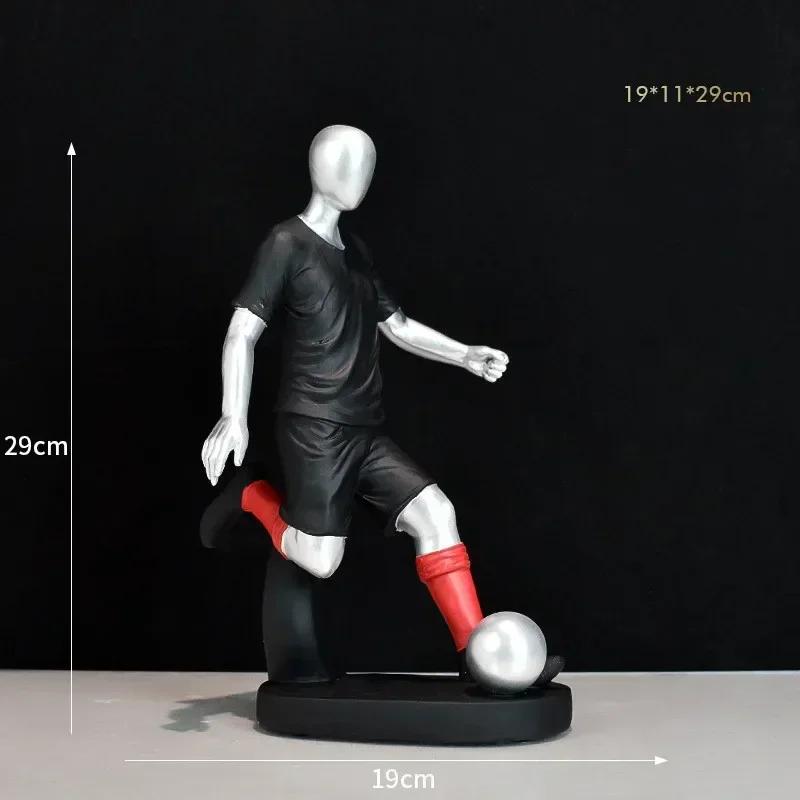 30cm Gold/Silver Football Player Action Figures Resin Statue Crafts Model Home Room Table Decoration Ornaments Collection Gift