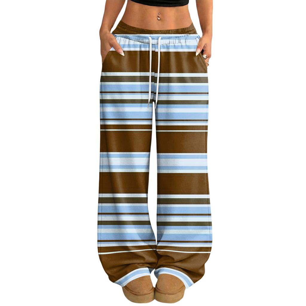 Damen Lässige und Modische Bedruckte Elastische Taille Weite Hose