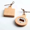 Universal Magnetic Beer Opener Square Round Wooden Bottle Openers Bamboo Beer Cap Catche for Home Kitchen Bar