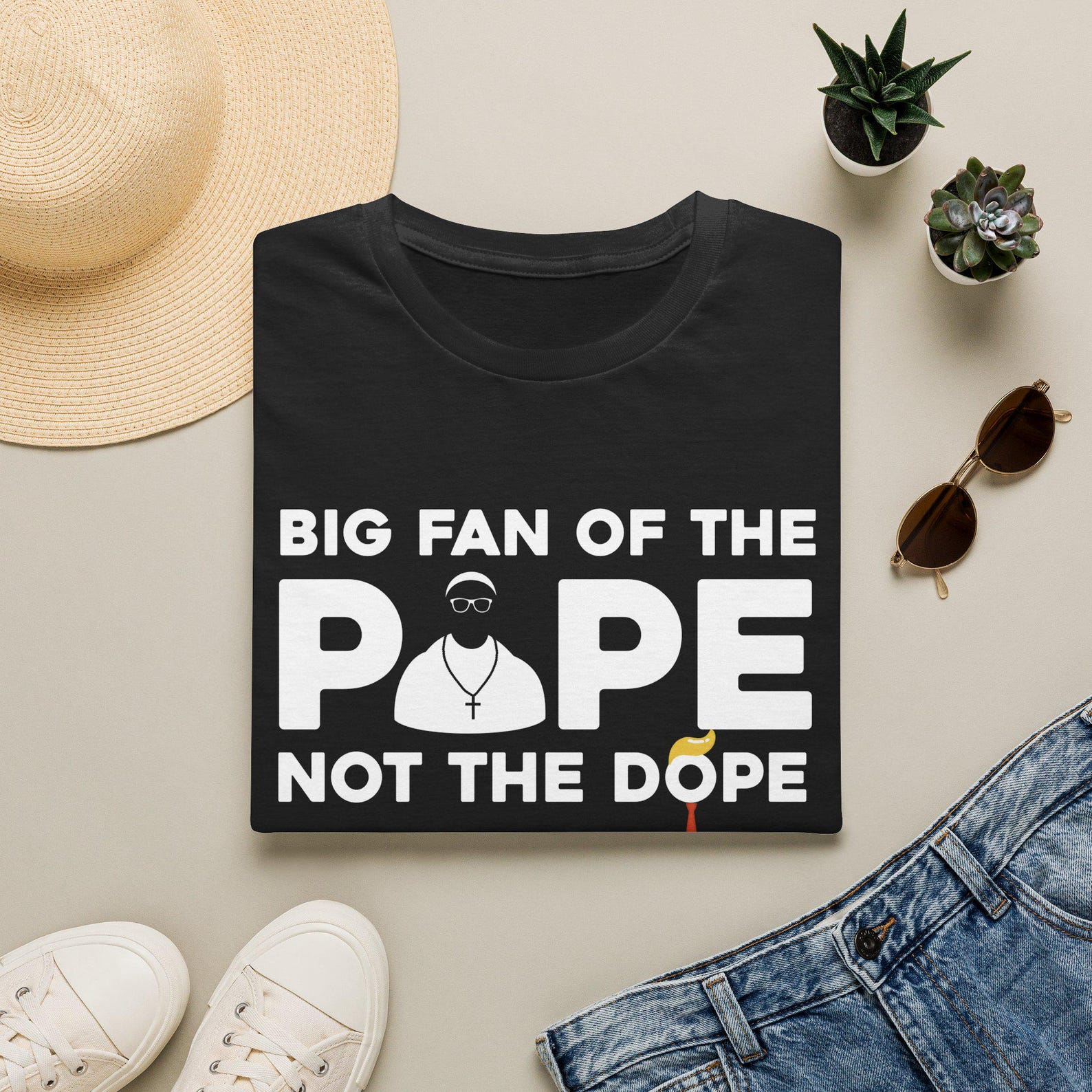 Pope Leo XIV T-Shirt | Big Fan of the Pope Not the Dope, Anti Trump Shirt, Progressive Catholic, Christian Liberal, Political Satire M