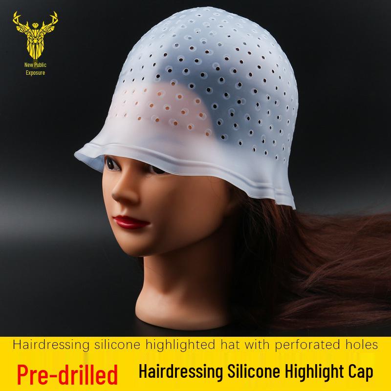 No-Punch Silicone Highlight Cap: Reusable, Deep-Conditioning, Round-Hole Hairdye Cap