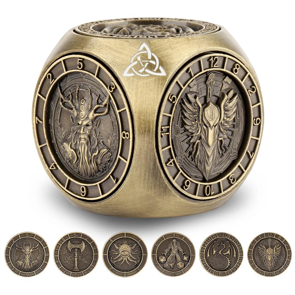 Spinner Würfel für Dungeon and Dragon 3D Relief Polyedrisch DND RPG Rollenspiel Gaming