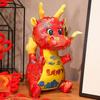 Kawaii Cartoon Dragon Plush Doll Toy Year of 2024 Mascot Doll Ornament Soft Stuffed Animal Pillow Chinese Zodiac Dragon Doll Kids New Year Gift