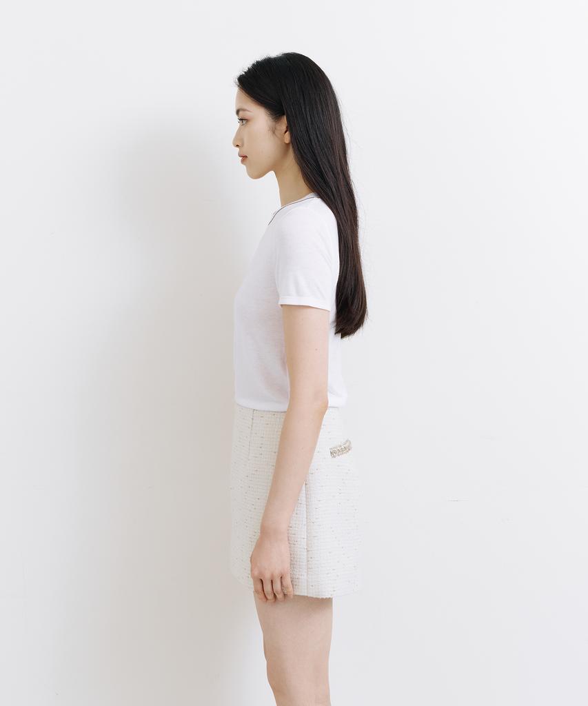 Lapineatteullie Classic Tweed Skirt Pants Ivory