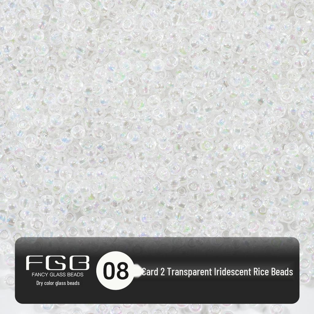 FGB Transparente Irisierende 2mm Runde Glasperlen für DIY Schmuck