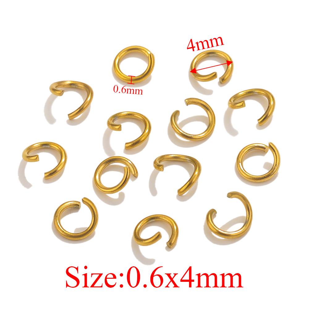 100pcs PVD Gold Plated Stainless Steel Open Jump Rings Connectors for DIY Jewelry Making Split Ring Jewelry Findings Accessoires