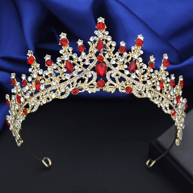Quality copper Color Water Drop Bridal Jewelry Sets Princess Tiaras Necklace Earrings Wedding Crown Jewellry Set for Brides