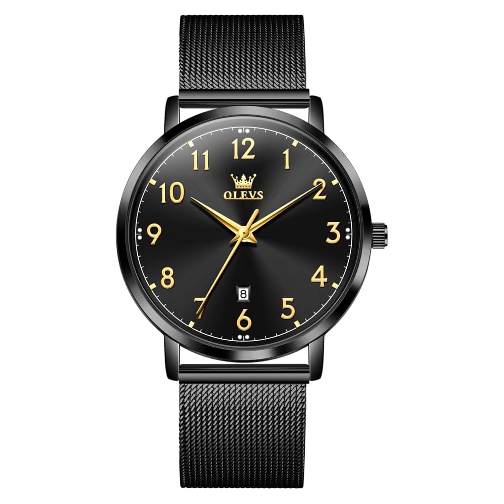OLEVS Men s Business Casual Watch Analog Quartz Waterproof Luminous Date Display for Men