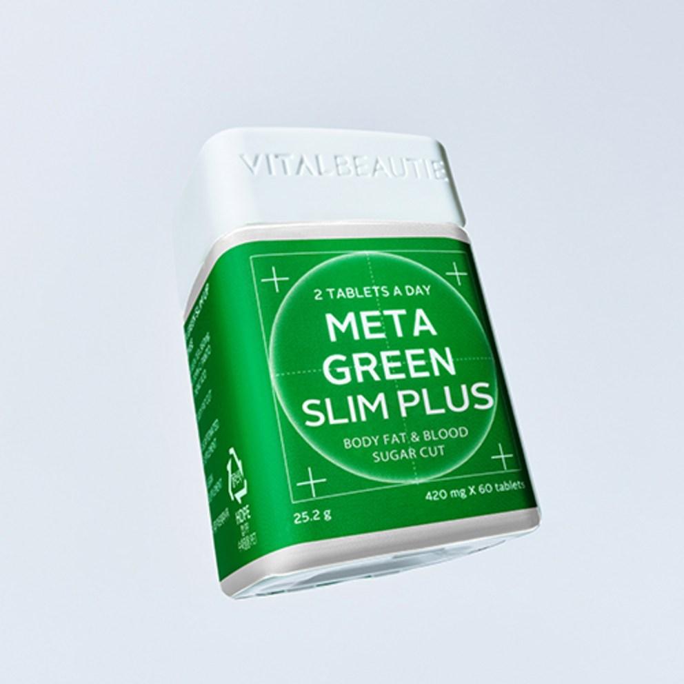 Vital Beautie Meta Green Slim Plus Dieetsupplement 60 st + Navulling 120 st Set