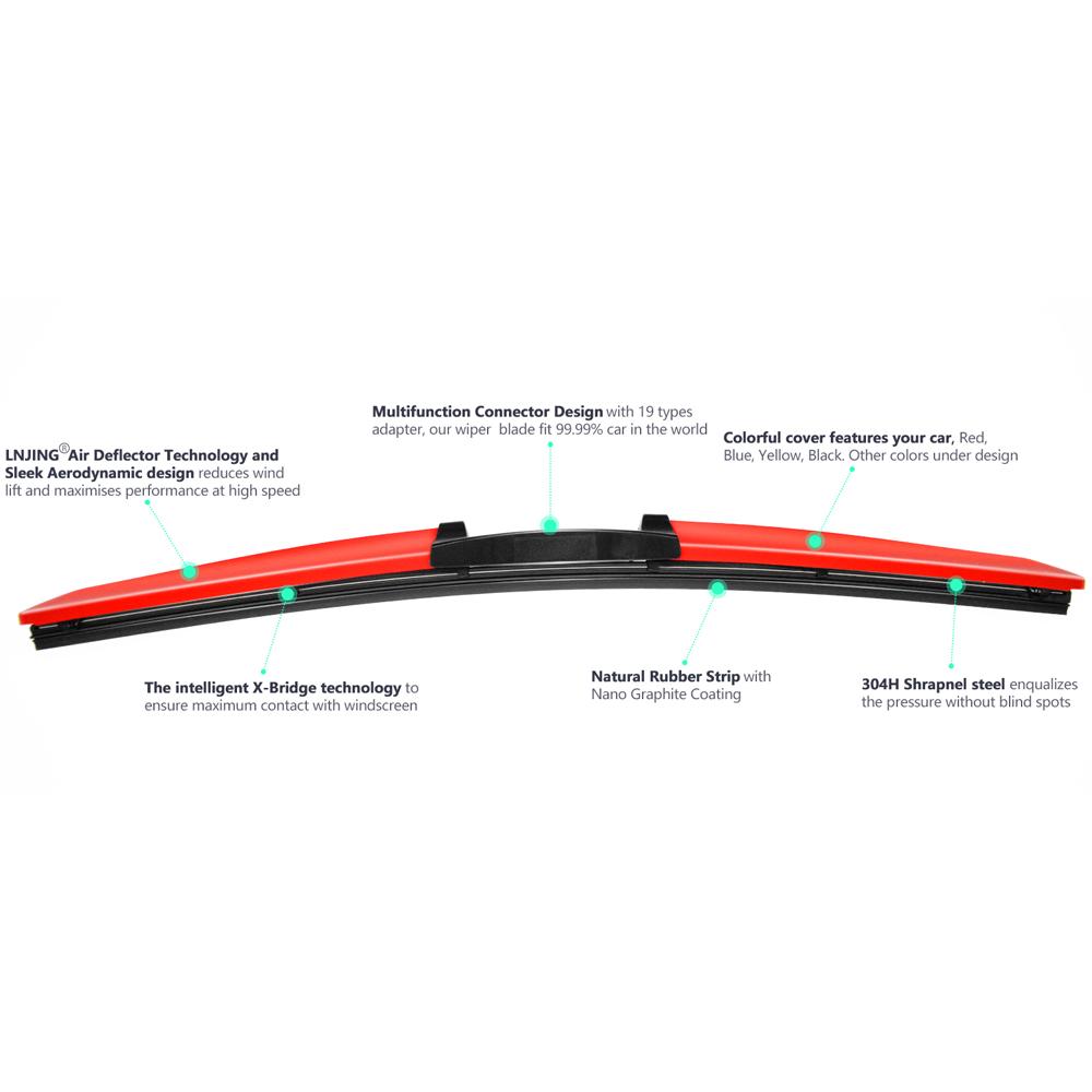 LNJING Colorful Wiper Blades For Honda Fit Jazz Aria Shuttle GK3 GE6 GP5 2002 2007 2013 2016 2018 2020 2025 2024 Car Accessories