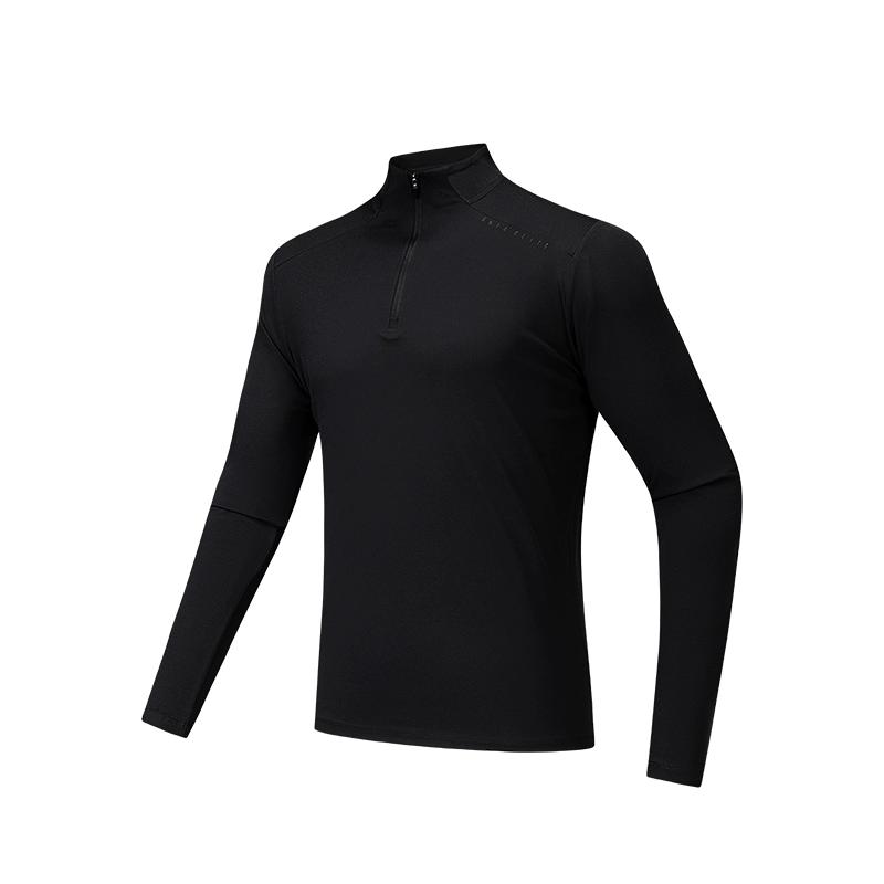 

Anta Plain Stand Collar Soft Comfortable Breathable Versatile Long Sleeve T-Shirt Men Tops 952537404-4 M