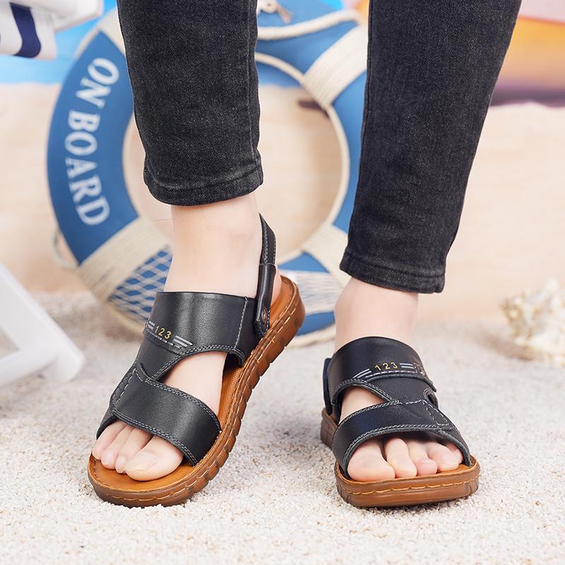 Мода 2024 года. Новые летние мужские сандалии с открытым носком. Модная пляжная обувь — фото 4