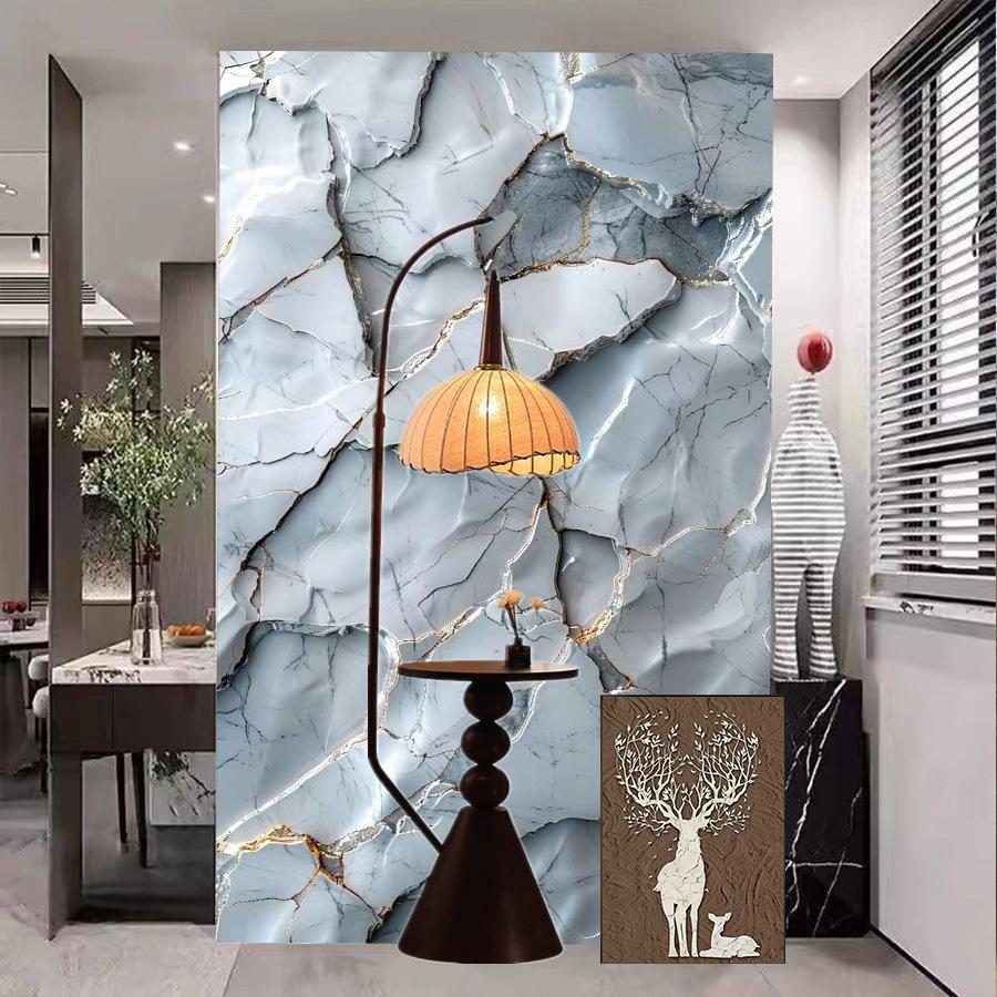 40cm Self-Adhesive Marble Film Oil-Proof Heat-Resistant Kitchen Wall Stickers for Cabinet Home Renovation Decorative Wallpaper