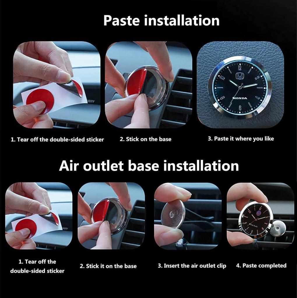 Joxoilso Multifunctional Fluorescent Car Dashboard Clock Car Mini Auto Clock Car Clock Refit Interior