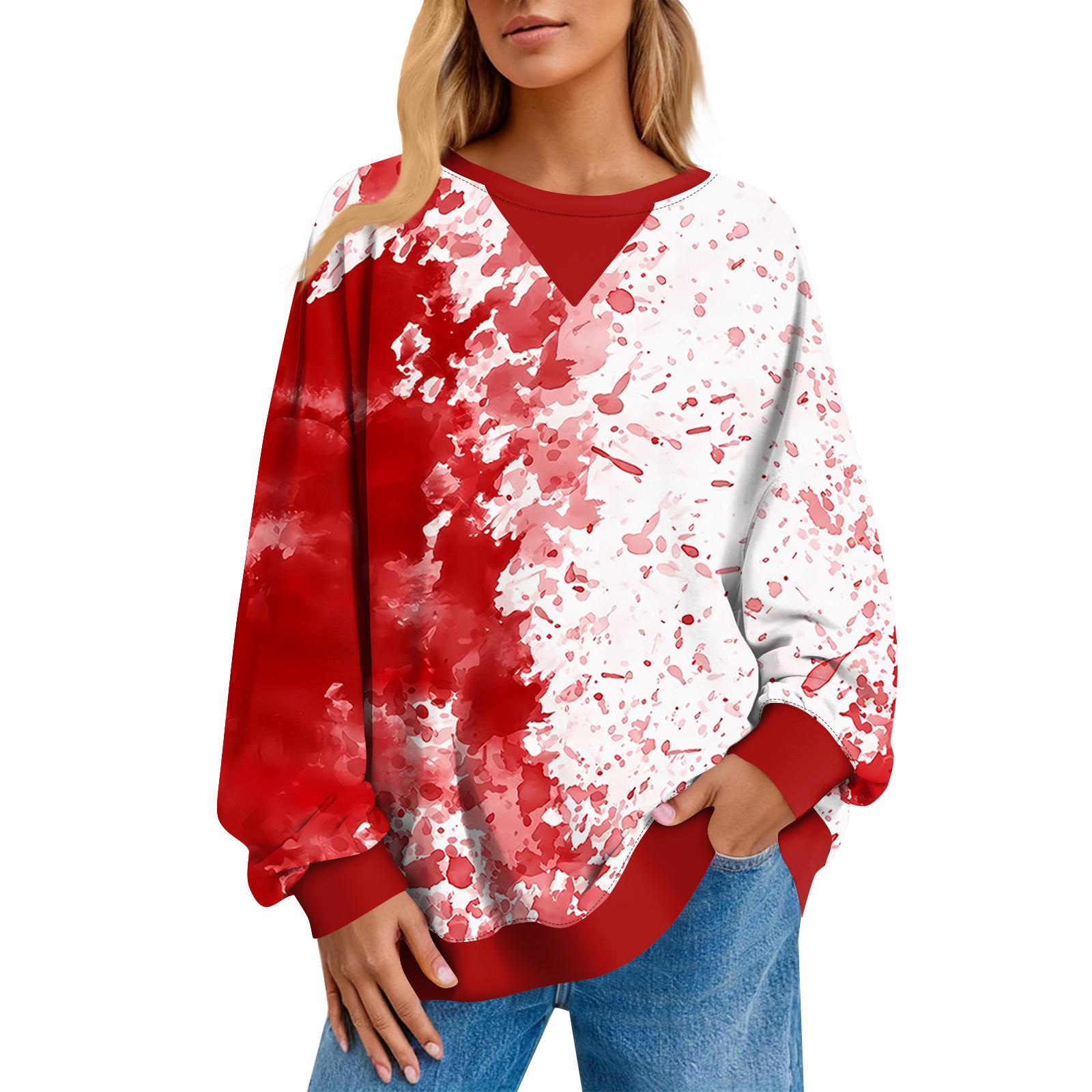 

Жіночий повсякденний пуловер у смужку, сорочка з довгим рукавом, великий світшот XL винний