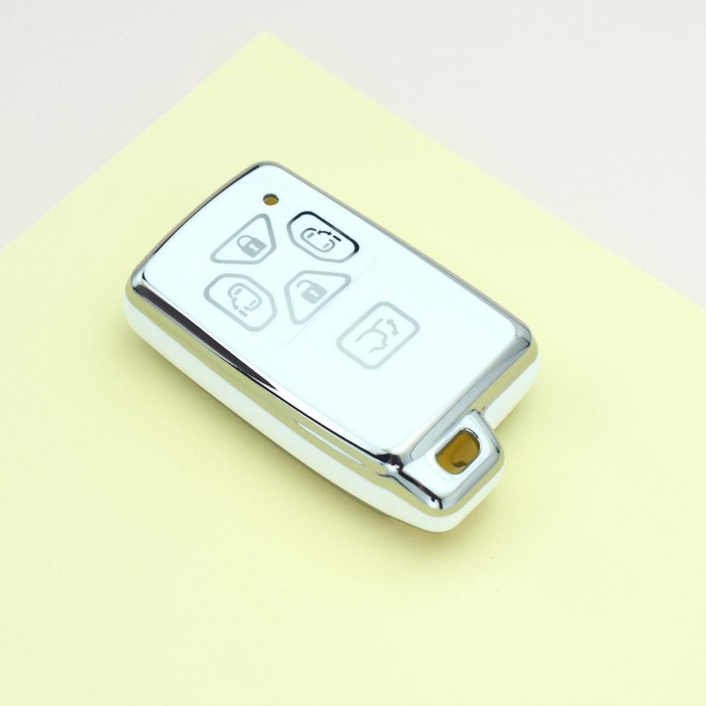 Silver Edge 4/5 Buttons TPU Car Key Case Cover Remote Fob Shell Holder for Toyota RAV4 Premio Auris Rukus Vanguard Estima Alphard Vellfire