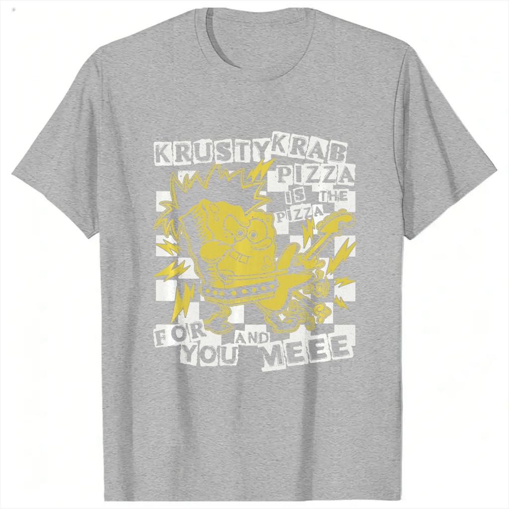 SpongebobsPunk Bob Krusty Krab Pizza T Shirt Summer Unny TShirts 100 Cotton Trending Tshirt For Couple ShortSleeve Top Tees