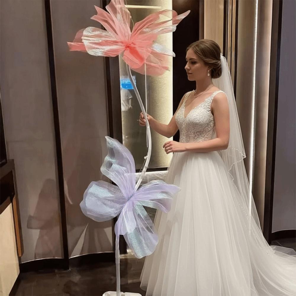 50cm Big 3D Butterfly Hollow Design Real Yarn Mesh Wedding Decoration Artificial Material Large Size Simulation Butterfly