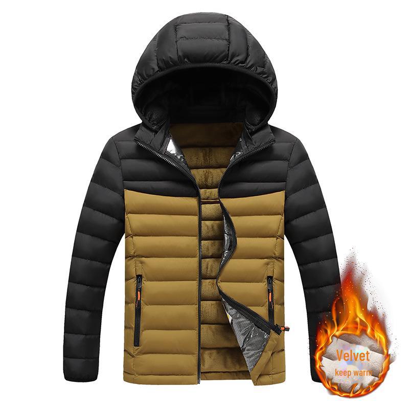 Herren 2024 Winter Slim Fit Baumwollmantel mit abnehmbarer Kapuze - Koreanischer Stil Lässig Trend mit Rippstrick-Design