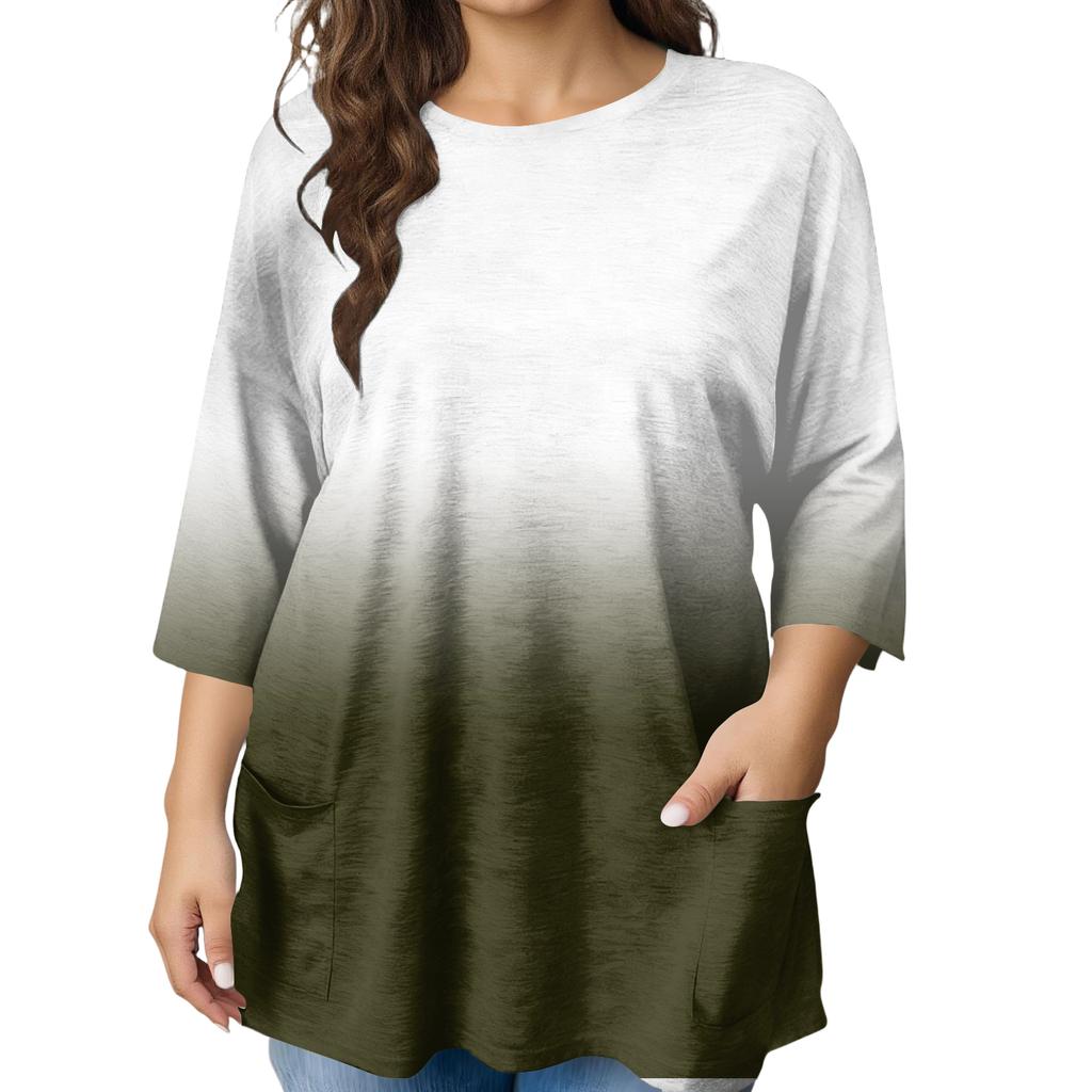 Blusa Estampada de Manga Corta de Moda para Mujer Tallas Grandes para un Look Elegante de Oficina y Casual