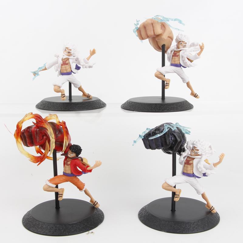 4pcs/set One Pie Nika Luffy Figures Pvc Model Toys 6.5-10cm