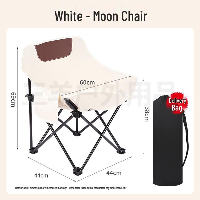 Portable High-Back Folding Moon Chair & Roll-Up Table for Camping, Dining, or Night Market