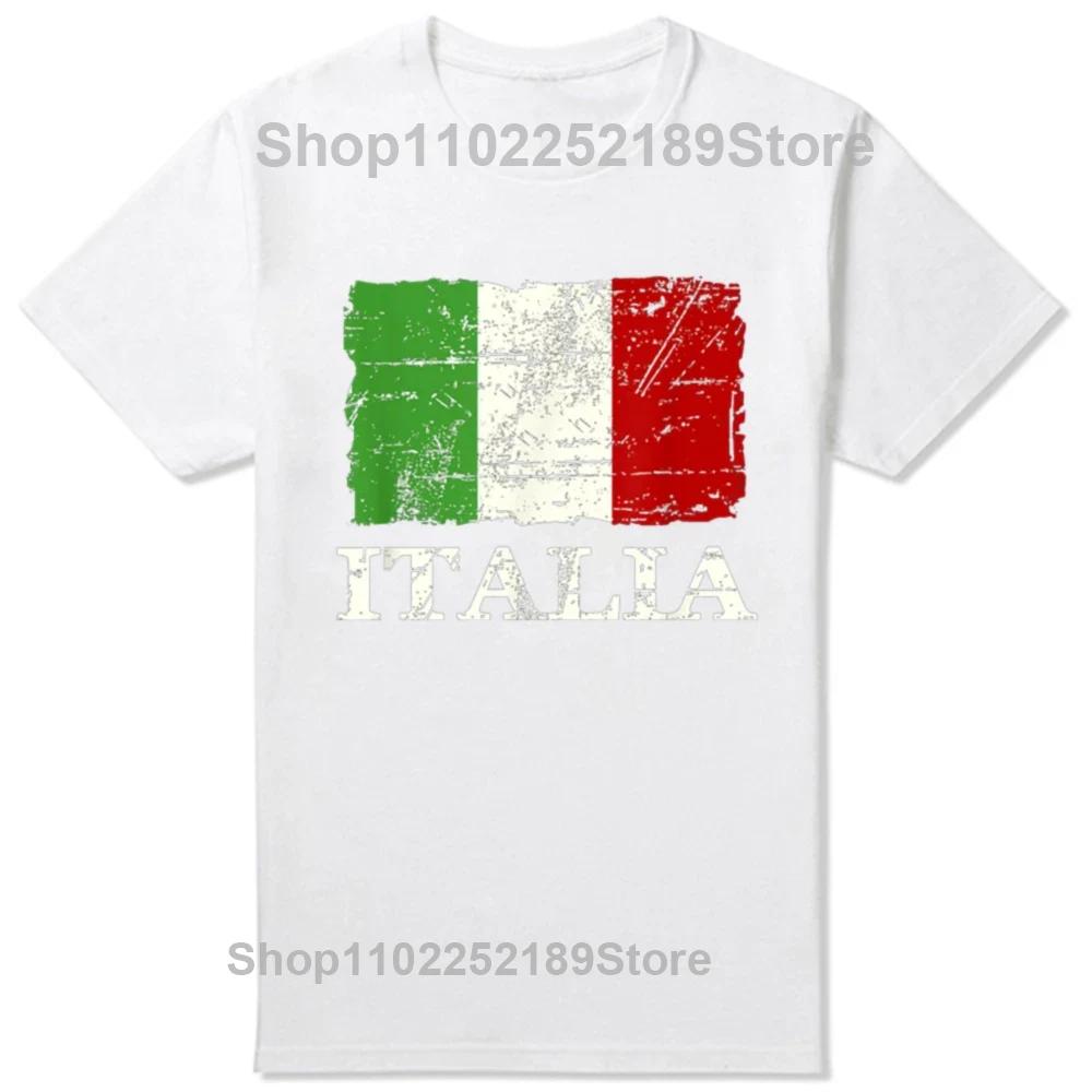 Funny Italy Flag T Shirts Summer Graphic Cotton Streetwear Short Sleeve Heart Italian Flag Birthday Gifts T-shirt Mens Clothes