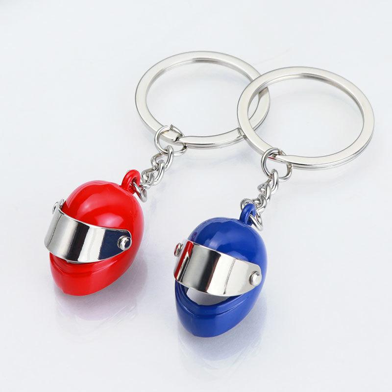 Mini 3D Motorcycle Helmet Keychain: Custom Simulation Safety Helmet