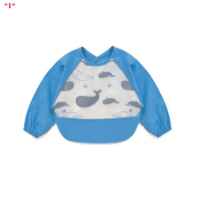 6-24 Months Cartoon Babys Bibs Kid's Waterproof Eva Apron Girls Boys Feeding Burp Cloths with Long Sleeves Newborns Saliva Towel