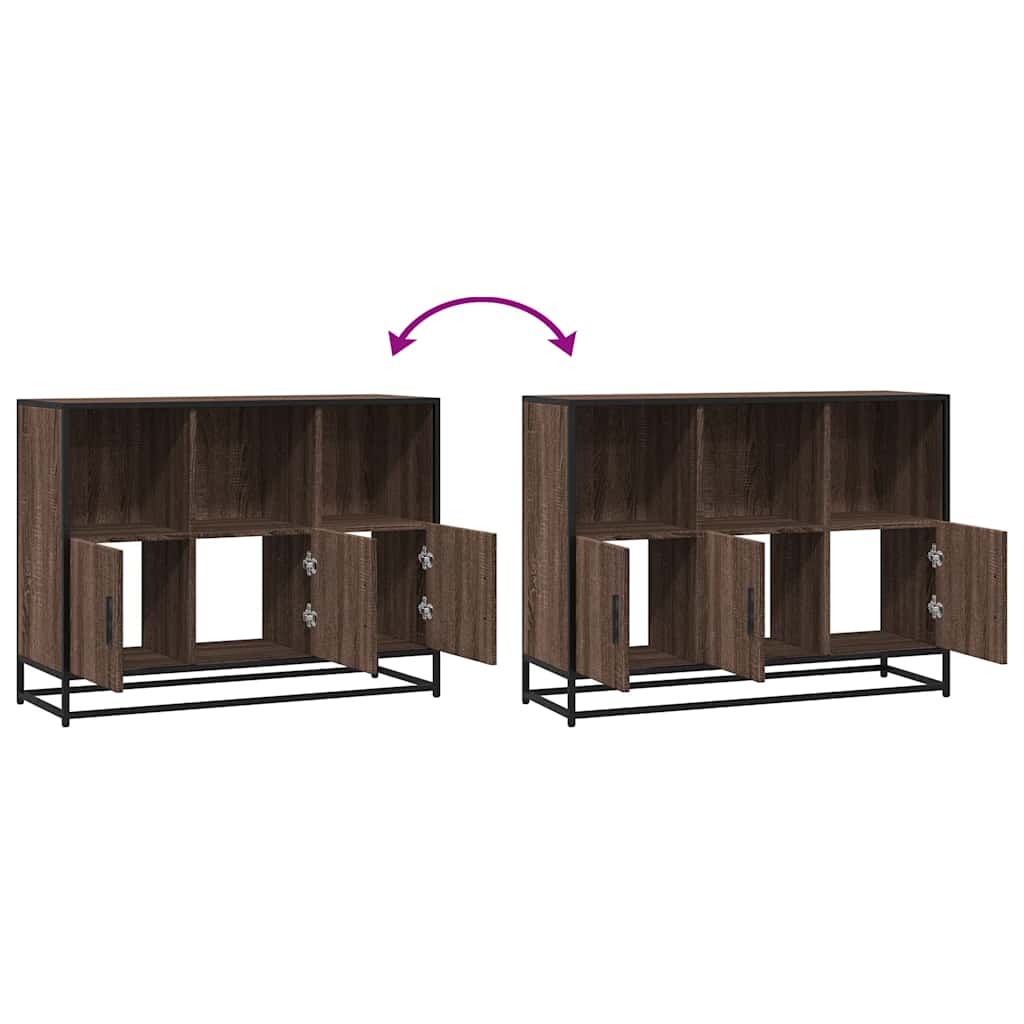 Sideboard in Brown Oak Look 100 x 35 x 76 cm Engineered Wood