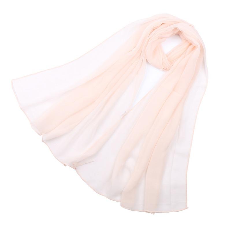 Spring and summer solid color yarn vertical soft georgette long chiffon scarf female body performance silk scarf