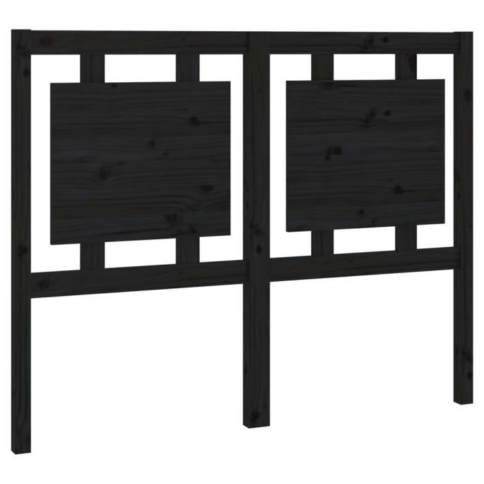VidaXL Headboard Black 125.5x4x100 Cm Solid Pine Wood 817934
