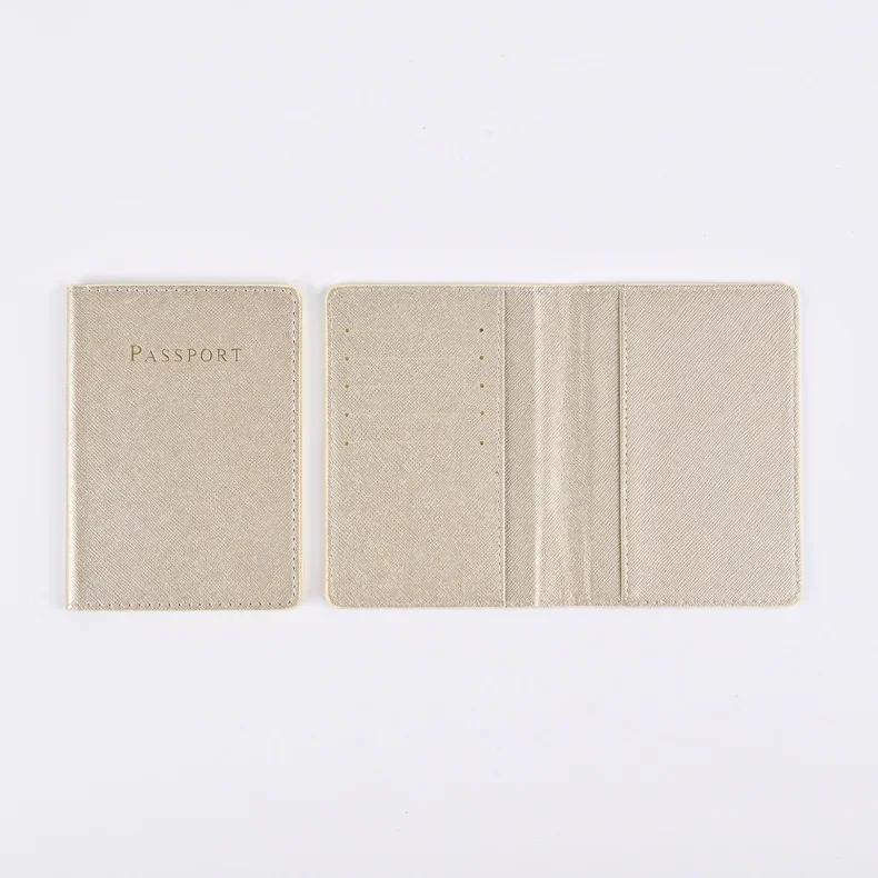 New Solid Color PU Leather Passport Cover with Multi-functional Card Case