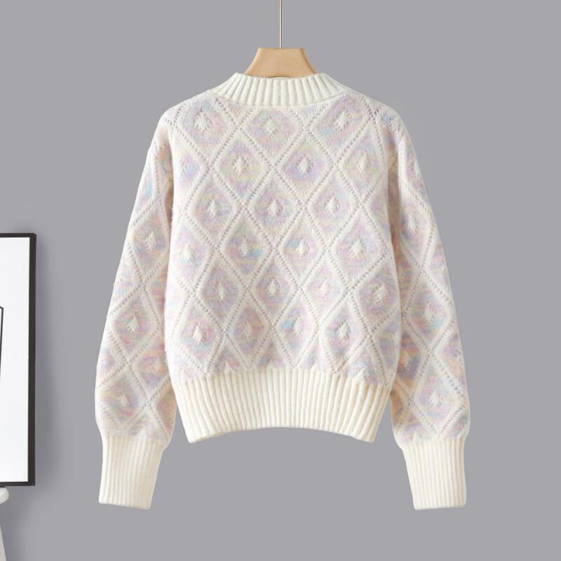 Dam Höst 2025 Lös Rundhals Långärmad Färgblockströja