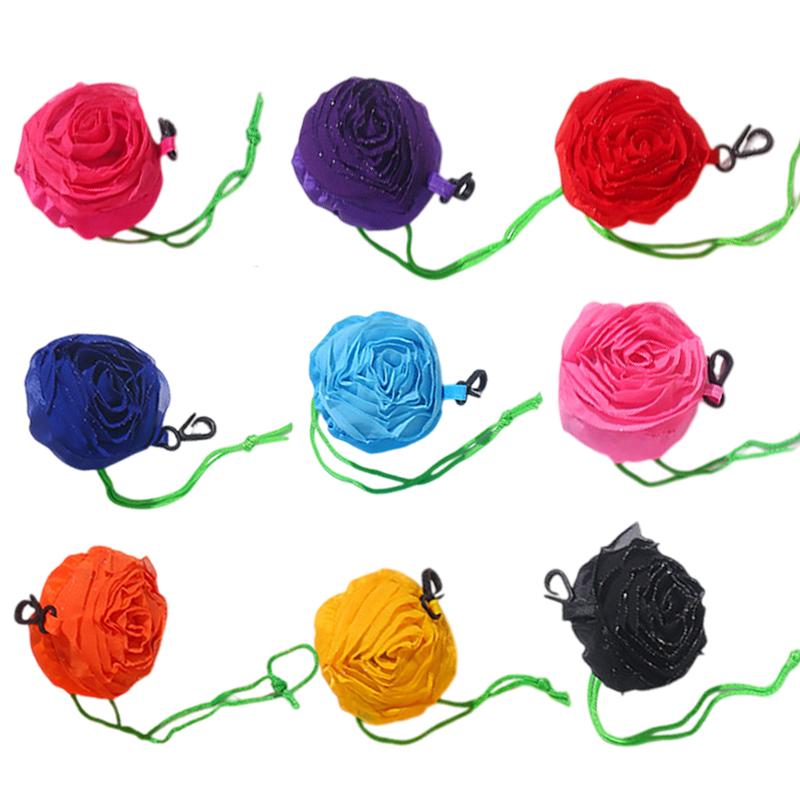 Rose Blume Faltbare Einkaufstasche Tragbar Große Kapazität Faltbare Tragetasche Leicht Langlebig Reisehandtasche Aufbewahrungsbeutel