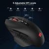 Redragon M656 Gainer Wireless Gaming 4000 DPI 7 programmable Red LED dedicated software Black Mouse, 2.4GHz, DPI, 5-level adjustment, buttons,