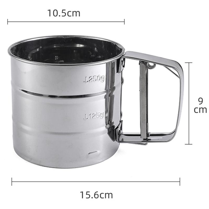 

Кружка-сито для муки из нержавеющей стали Высококачественный ручной инструмент для просеивания муки Сетка для просеивания порошка Инструменты для выпечки и кондитерских изделий Кухонный гаджет