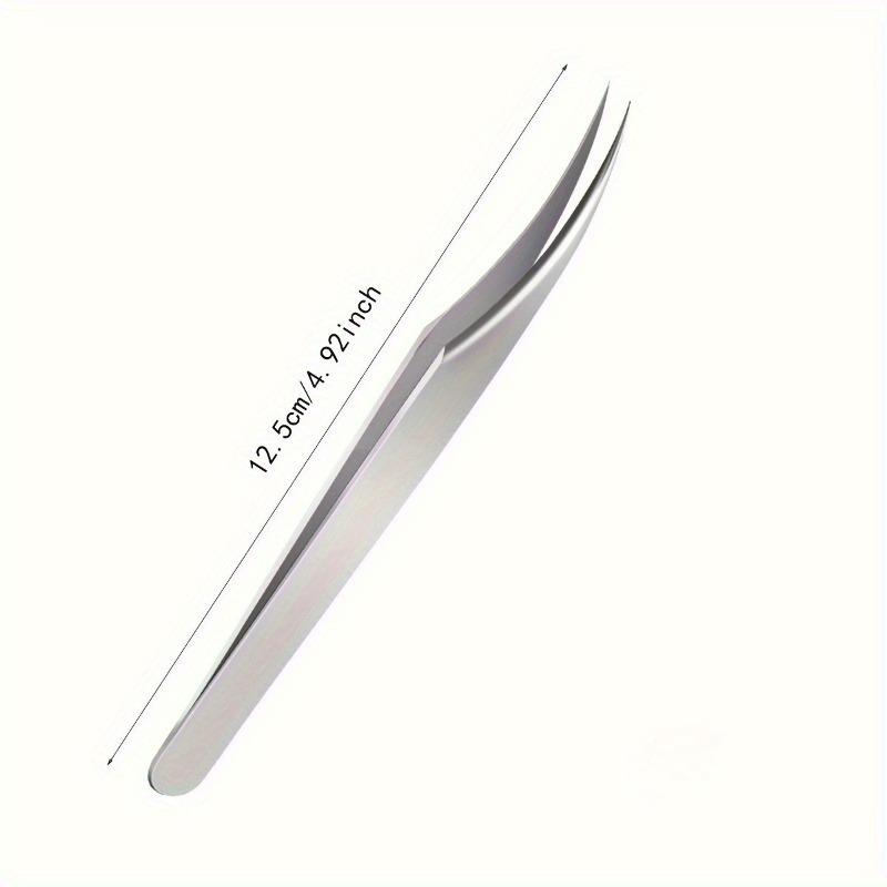 1Pc Stainless Steel Eyelash Tweezers, Dolphin Clip, Super Sharp, Also Suitable for Endogenous Hair Removal, Blackhead Remover