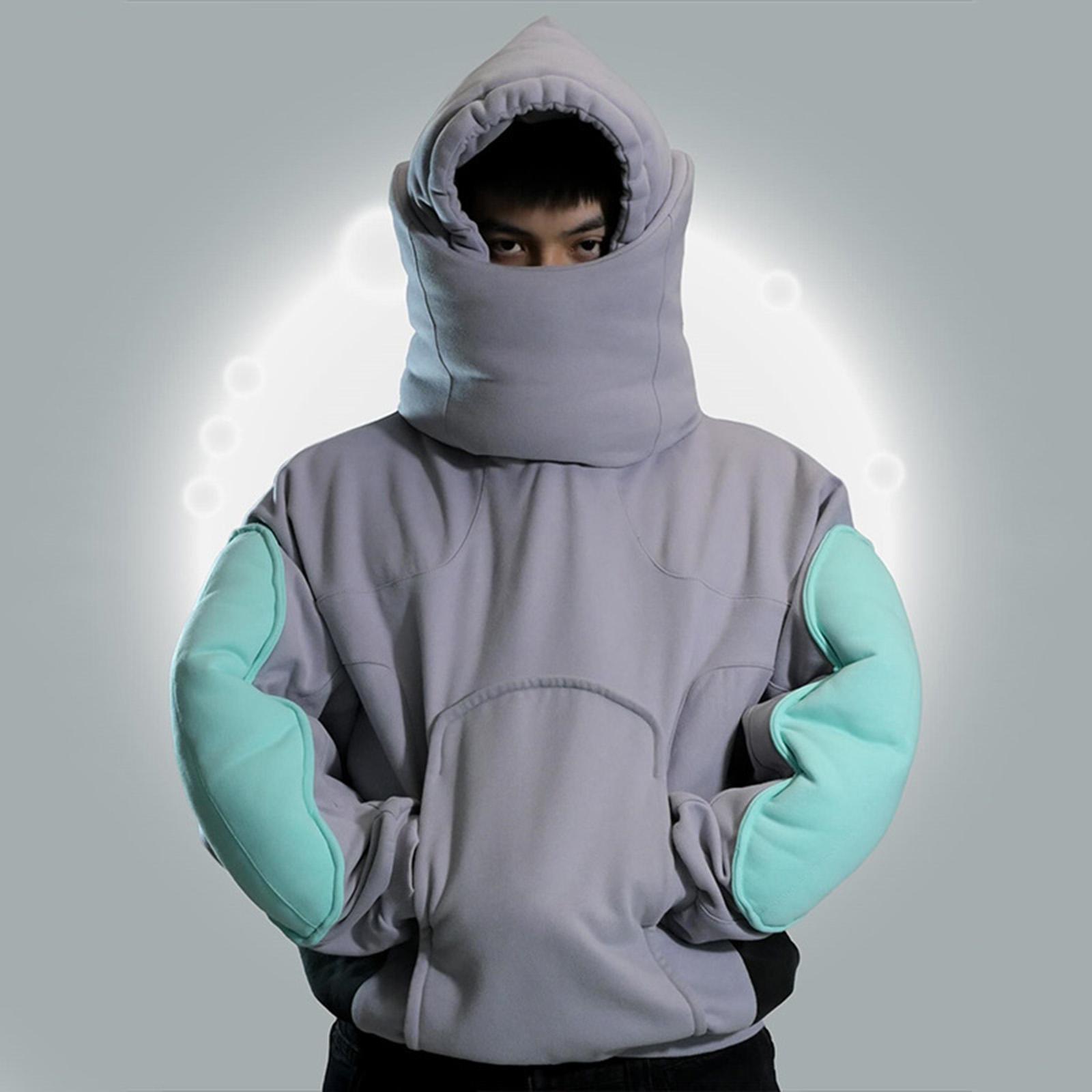 

Unisex Solid Color Splicing Sweatshirt Hoodie Sports Large Size Casual Sweatshirt S