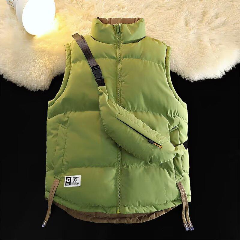 

Двусторонний утолщенный жилет для защиты от холода, универсальное свободное пальто на осень и зиму, повседневный трендовый теплый жилет 3XL