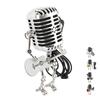 Vintage Microphone Guitar Robot Table Lamp Aluminum Retro Metal Robot Night Light for Bedroom Desk H