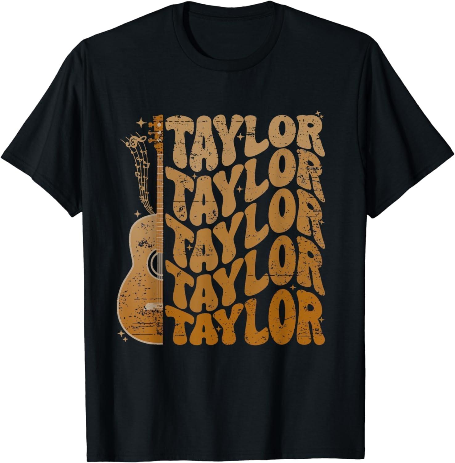 YYUUYUU Taylor First Name I Love Taylor Girl Groovy 80 s Vintage T-Shirt XXXXXL чёрный