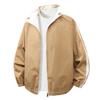Men's Casual Stand-up Collar Solid Color Zipper Jacket Trench Coat, Men's Sports Coat