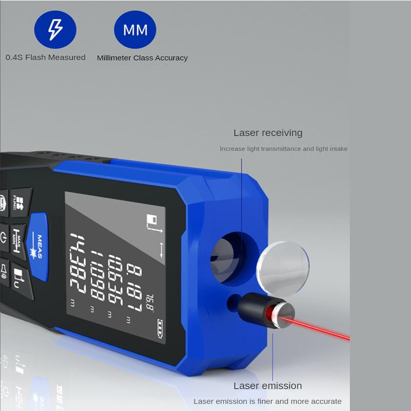 Laser Rangefinder Tape Measure Tool Distance Meter With Angle Function Bicolor Soft Adhesive  Measuring Distance 50/100 M