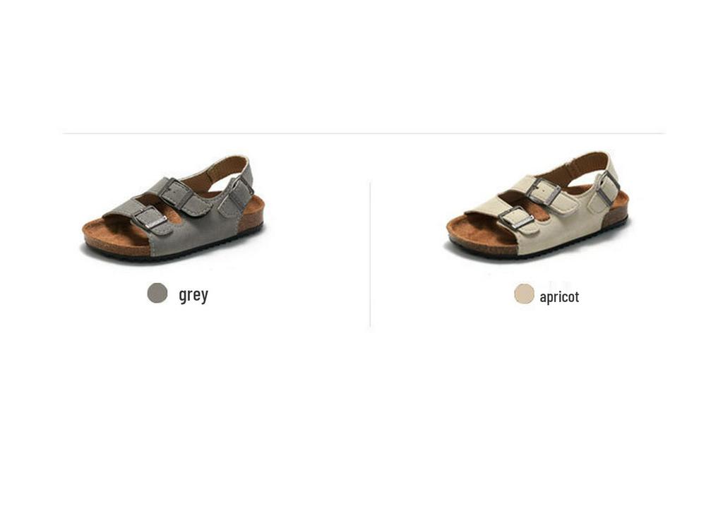 2026 Spring/Summer Kids' Cork Sandals: One-Strap Flip-Flops, Trendy Korean-Style, Double-Ring Design