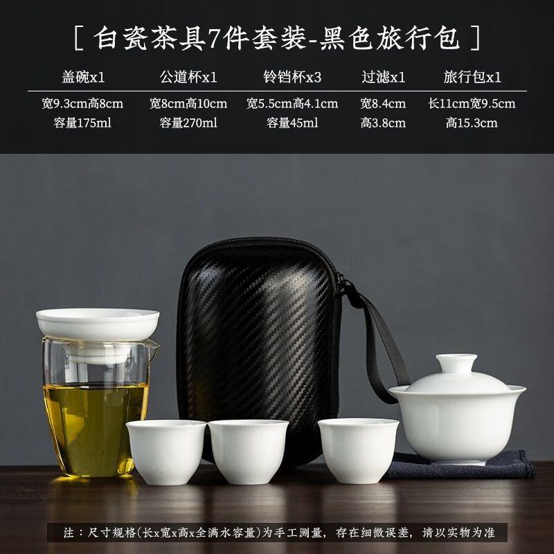 Dehua White Porcelain Portable Travel Tea Set