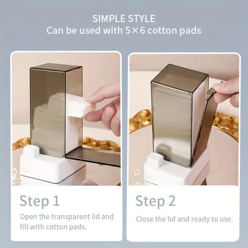 Automatic Cosmetic Cotton Box Press Type Cotton Pad Dispenser Makeup Organizer Dustproof Makeup Cotton Storage Box Home Gadgets