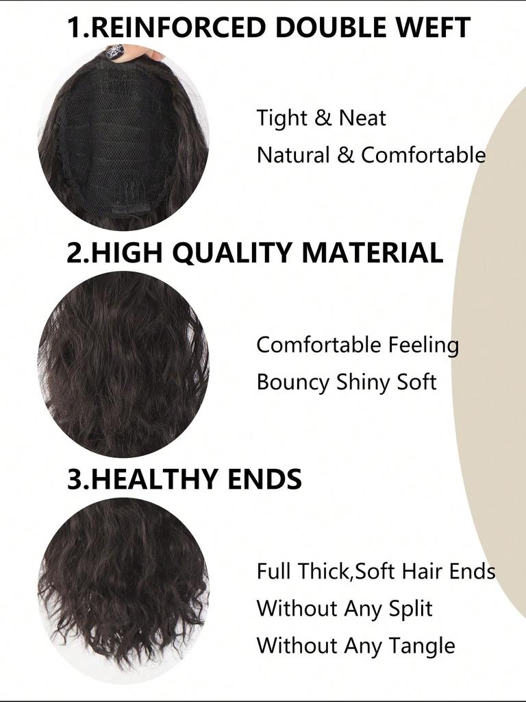 Ponytail Extension 20Inch Drawstring Ponytail Hair Extensions For Women Long Wavy Ponytail Synthetic Hairpiece For Women Daily Use